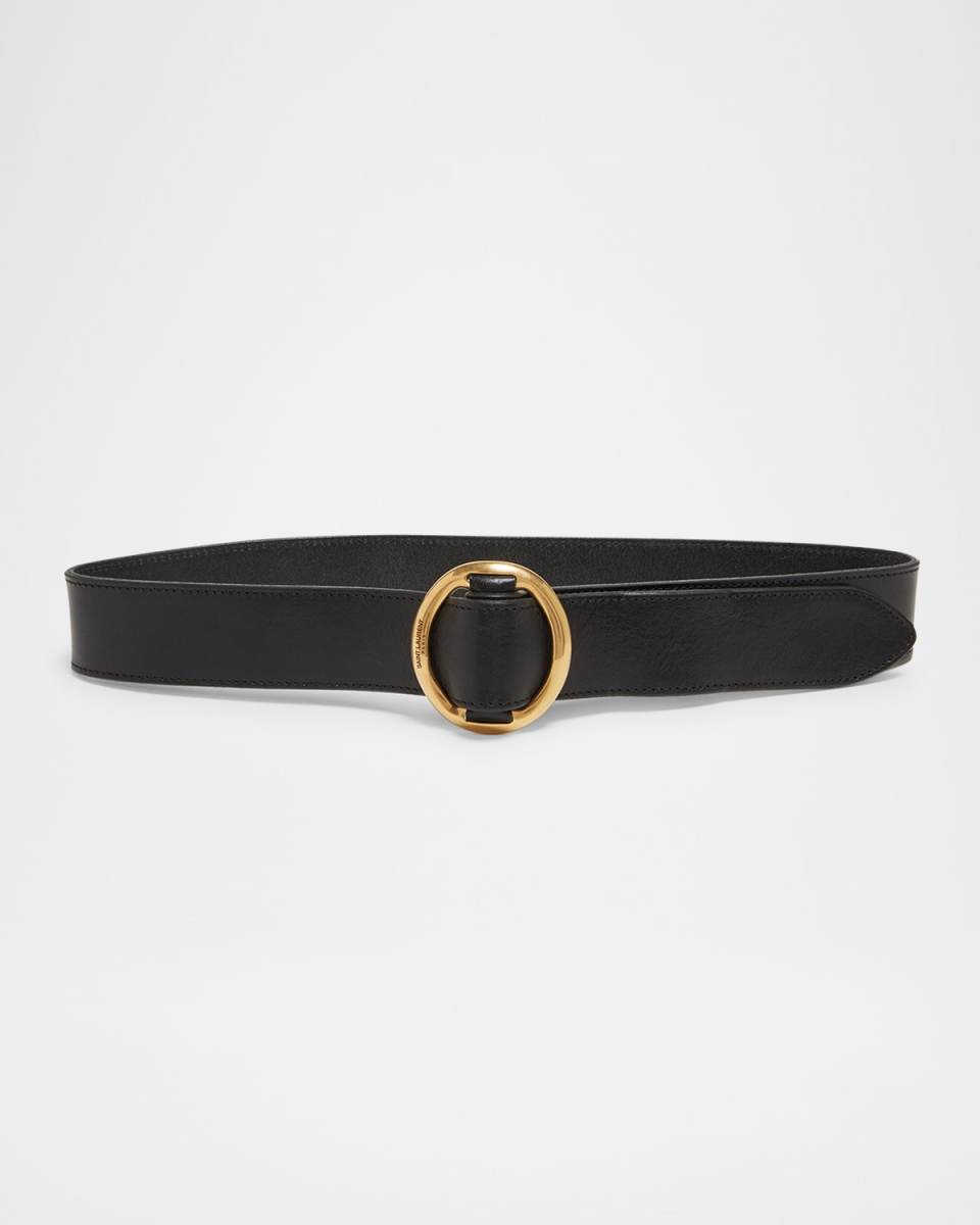 Ceinture Oval Buckle Leather Belt